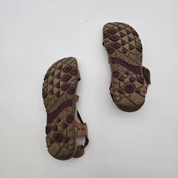 Merrell Sandals Womens 9 Shoes Brown Tan Cross Sugar Pome Granate Gladiator Tan - Picture 8 of 10
